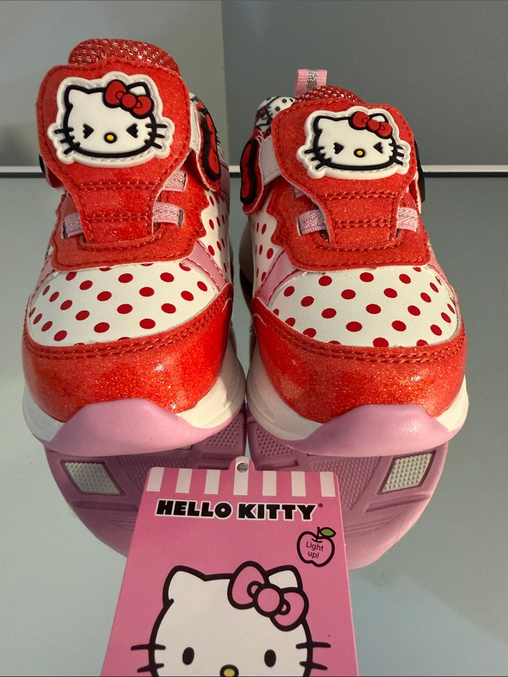 Hello Kitty Red, Pink & White Light-Up Kids Sneakers